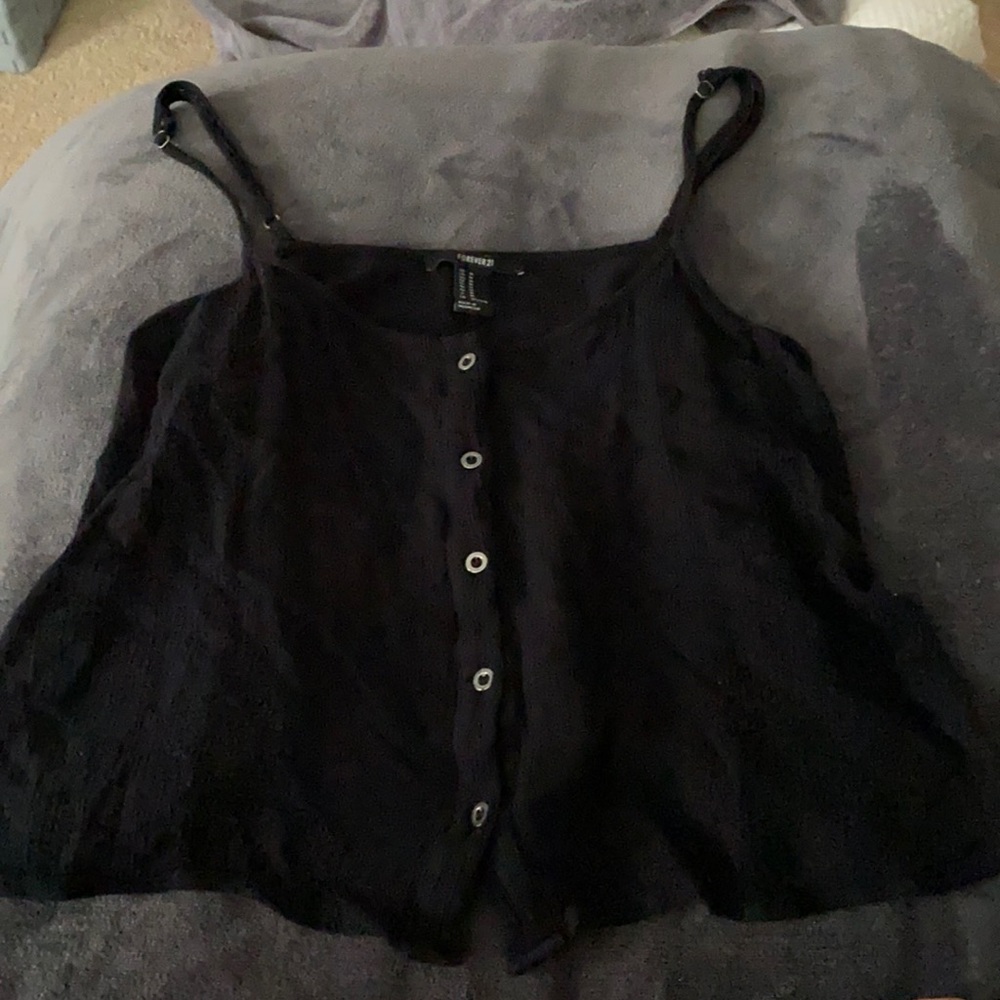 Black cropped tank top